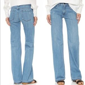 HELMUT LANG Low Rise Vintage Flare Jean Sz 26 Medium Blue Y2K